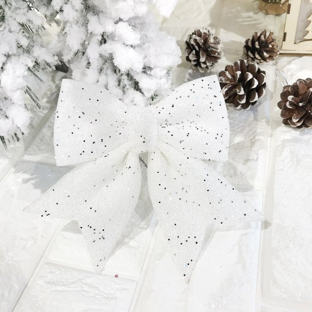 Adornos para árbol de Navidad, 2 piezas, lazo grande, regalo para fiesta, decoración de Navidad, vacaciones, interior y exterior