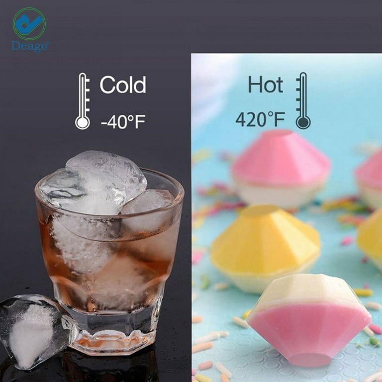 3pcs Diamond Ice Tray Silicone Mold - Ice Cube Trays Silicone,stackable Ice  Trays With Covers, Lozenge Pattern Ice Cube Maker Molds For Ice, Chocolate
