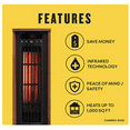 thumbnail image 2 of Duraflame 5HM8000-O142 Portable Electric Infrared Quartz Oscillating Tower Heater, Oak, 2 of 6