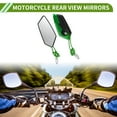 thumbnail image 2 of Espejos retrovisores universales ajustables para motocicleta Unique Bargains, 1 set, negro y verde, forma poligonal M8/M10, 2 of 7