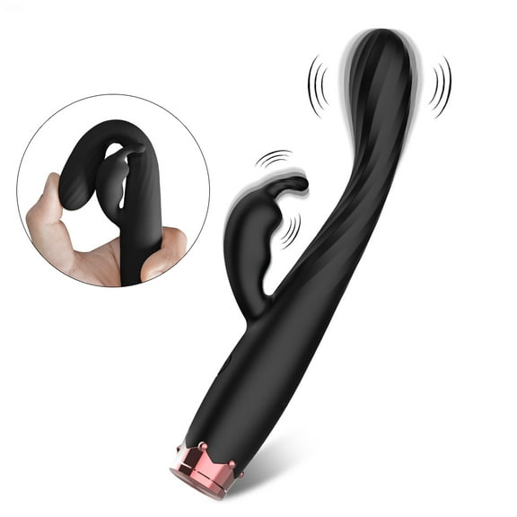 Xbonp G-Spot Vibrator for Women Finger Vibrator Rabbit Vibrators Thrusting Sex Toys（Black）