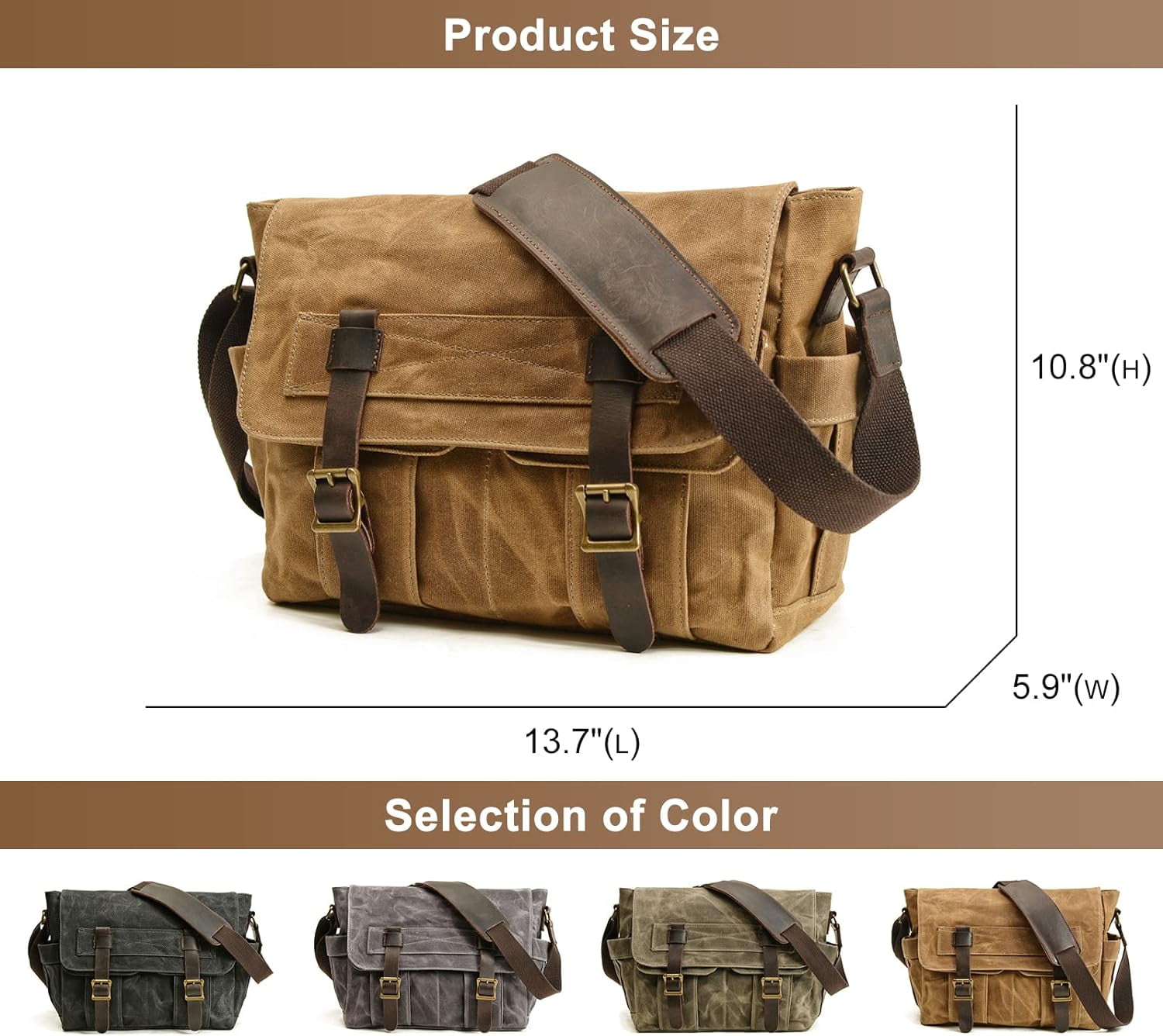 Gootium 30624 Vintage Canvas Messenger Bag Heren Schoudertas, Camo