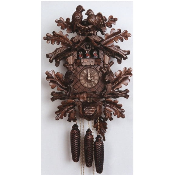 Cuckoo Clock Oak, bird scene