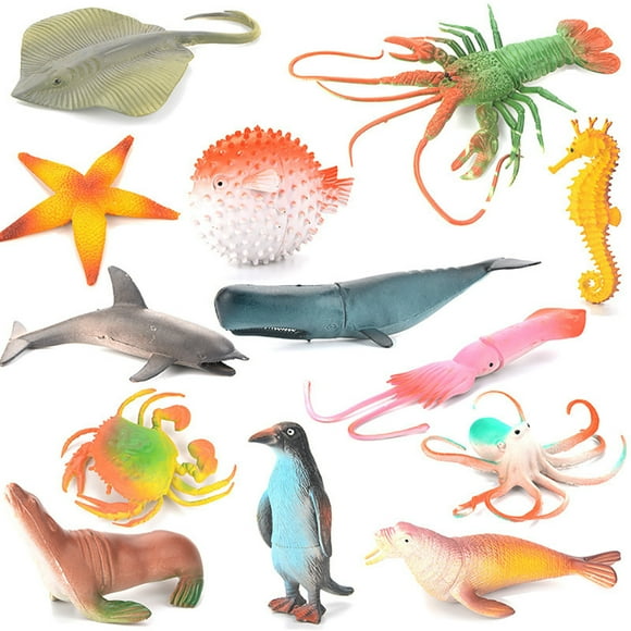 21PCS Ocean Animal Toy Assorted Artificial Sea Animal Toy Sea Animal Figure