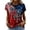 Black, variant on Women Patriotic T Shirts V Neck Loose Short Sleeve 4th of July Shirts With Glitter Print Summer Trendy Casual Tops S