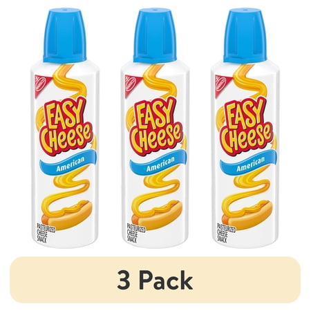 (3 pack) EASY CHEESE American Cheese Snack, 8 oz