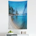 thumbnail image 1 of Lake Tahoe Tapestry, Clear Water in Shore of Lake Tahoe Idyllic Calming Scene, Fabric Wall Hanging Decor for Bedroom Living Room Dorm, 5 Sizes, Forest Green Azure Blue, by Ambesonne, 1 of 1