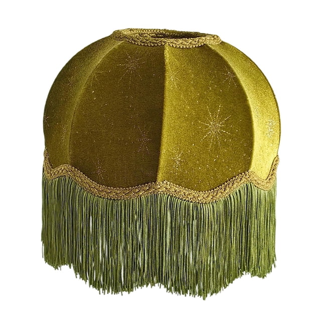 Mornei European Style Fringe Table Lamp Shade Velvet Lighting Cover for Bedroom Bedside Style B