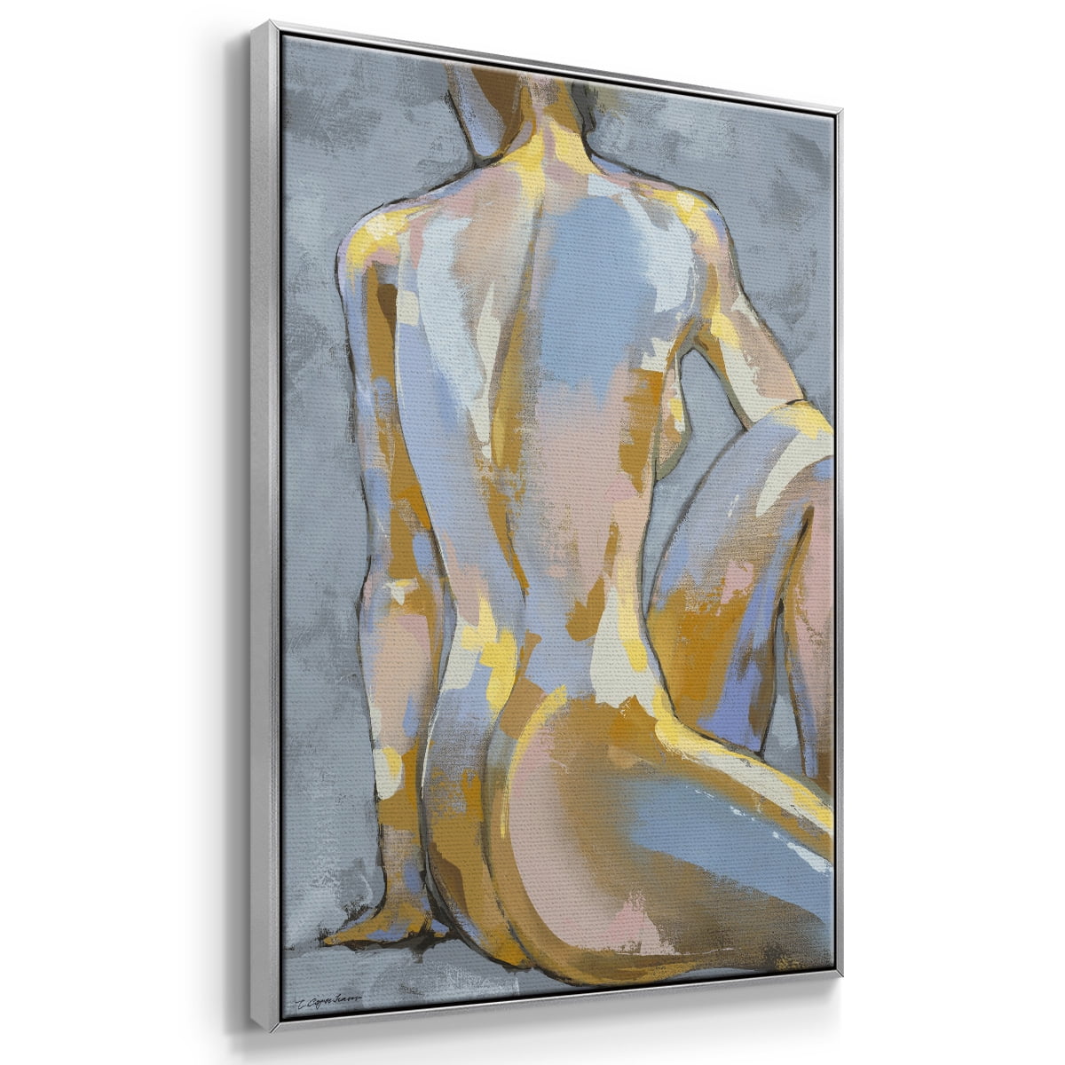 Grey Maiden II Framed Premium Gallery Wrapped Canvas - Ready to Hang - 25 x 37 - Silver Floating Frame