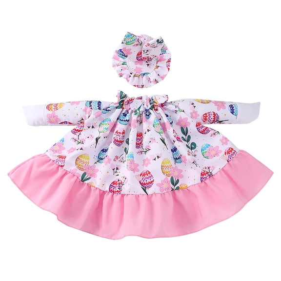 Easter Goose Outfits, 23 inch Porch Goose Clothes, Easter Porch Goose Outfit for 23 Inch Lawn Cement Plastic Goose Statue, Colorful Eggs and Flower Goose Cloth, Outdoor Porch Goose Spring Clothes