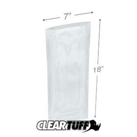 ClearTuff - 7" x 18" 2 Mil Flat Poly Bags - 1000/Case