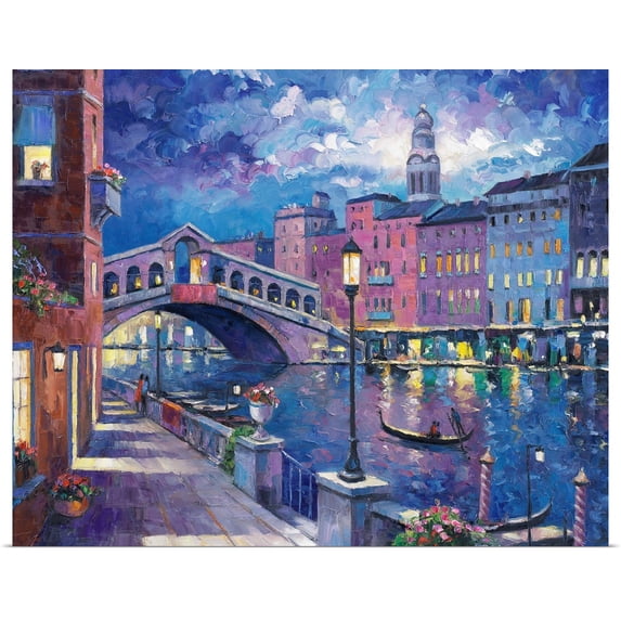 Great BIG Canvas | Rolled John Zaccheo Poster Print entitled Rialto Bridge