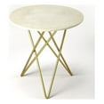 thumbnail image 2 of Home Square Marble and Metal Bunching Table in White - Set of 2, 2 of 2