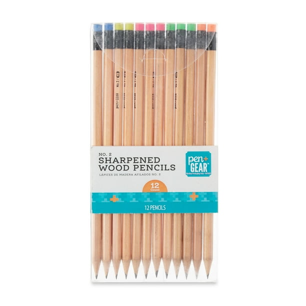 Pen+Gear No. 2 Sharpened Wood Pencils with Natural Woodcase Barrel and