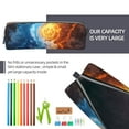 thumbnail image 5 of Haiem Red And Blue Flame Waves Print Leather Pencil Case Art Supplies Case Zipper Pencil Pouch Stationery Storage Pencil Bag, 5 of 7