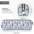 thumbnail image 3 of Yiaed Sailboats And Seagulls Print Leather Pencil Case - Leather Pen Pencil Holder - Elegant & Practical Pencil Pouch for Work & Office, 3 of 7