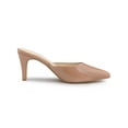 thumbnail image 3 of BLISSFUL STEP Women's Pointed Toe Stiletto Heels Slide Mules Nude 8, 3 of 8