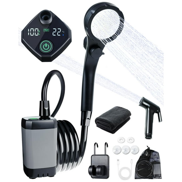 Ducha portátil Beviliu de 6000 mAh con pantalla de temperatura y potencia