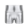 thumbnail image 5 of Aiihoo Girls Skirt Suit Latin Jazz Dance Outfit Sets Modern Dancewear Tiered Ruffles Metallic Crop Top with Shorts Set Silver 14, 5 of 6