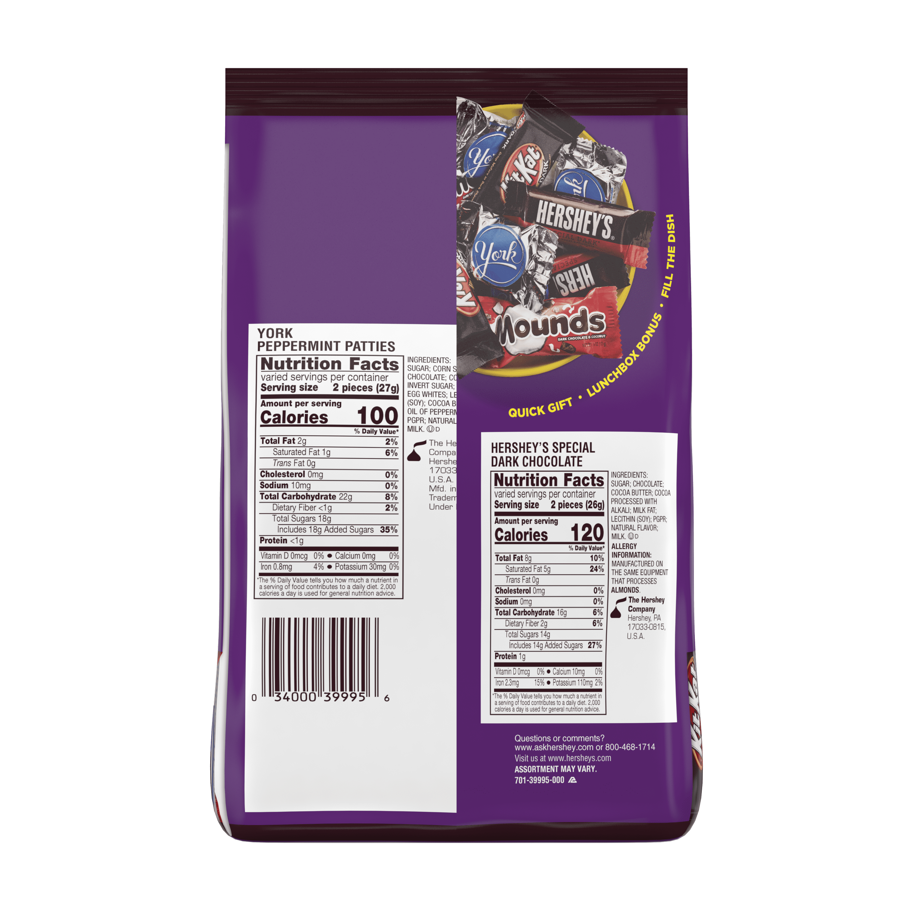 Hershey S Miniatures Dark Chocolate Lovers Assortment Candy 32 89 Oz Walmart Com Walmart Com