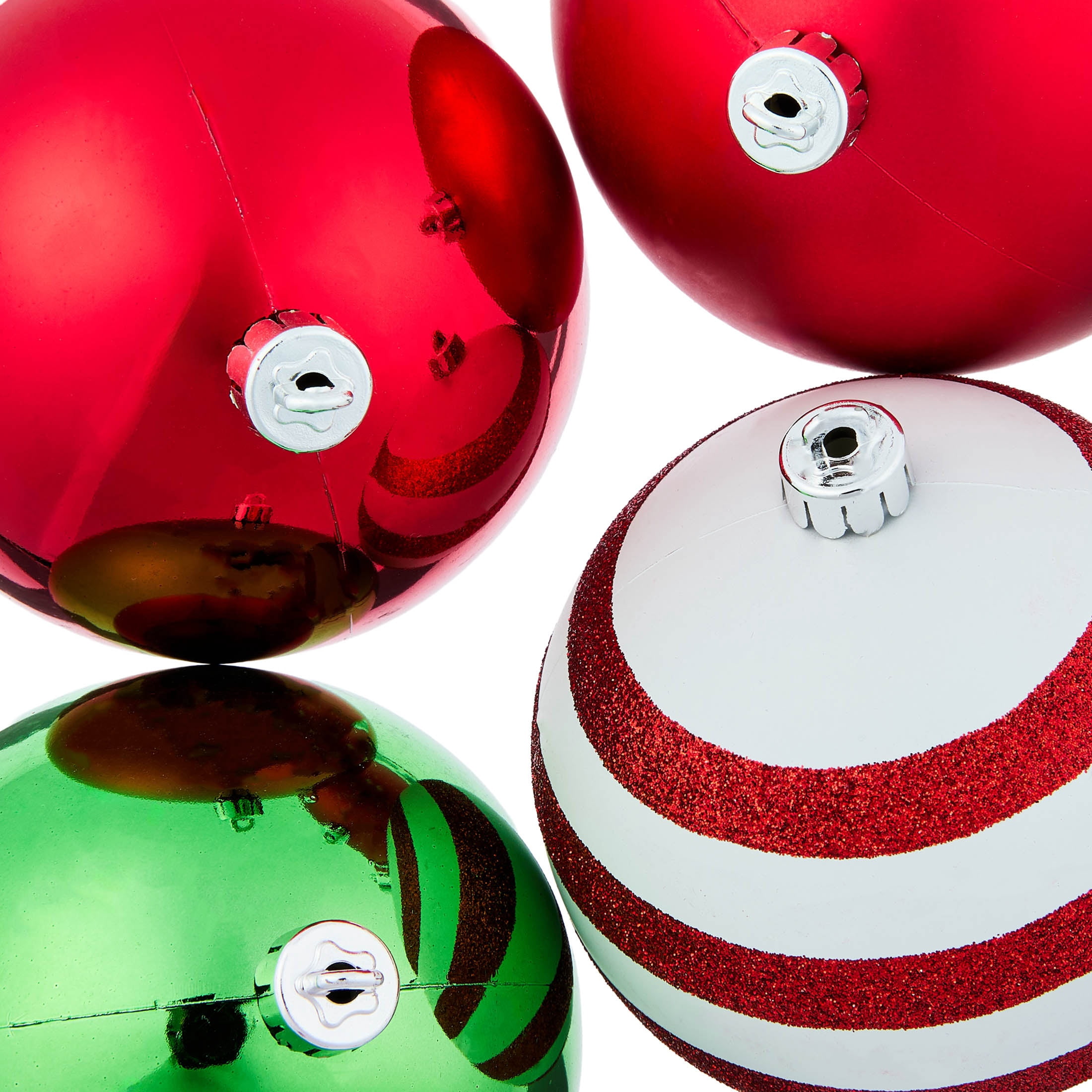 8-Count Red/Green/White Ball Shatterproof Christmas Ornaments, 4.5", by Holiday Time