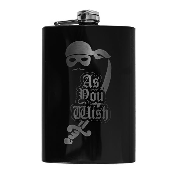 Hip Flask Plus Stainless Steel 8oz Flask - Black As You Wish