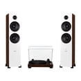 thumbnail image 1 of Fluance RT81 Elite High Fidelity Vinyl Turntable (Walnut) with Ai81 Powered 2-Way Floorstanding Speakers (White Walnut), Diamond Stylus, Belt Drive, Built-in Preamp, 150W Class D Amplifier, Bluetooth, 1 of 8