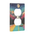 thumbnail image 2 of Yayeee Duplex Wall Plate 1-Gang 4.5"x2.7" Home Receptacle Light Switch Decorative Outlet Cover, Colorful Road, 2 of 7