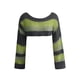 thumbnail image 1 of VISgogo, suéter de punto a la moda para mujer, Tops cortos de manga larga de Color a rayas en contraste, jerséis salvajes informales de primavera VISgogo  moda, 1 of 9