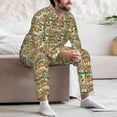 thumbnail image 7 of Logiee Doodle Owls Print Mens Long Sleeve Pajama Set,Notched Collar Pajamas for Men, Men's Sleepwear,Mens Sleepwear with Pockets & Button Down-XX-Large, 7 of 7