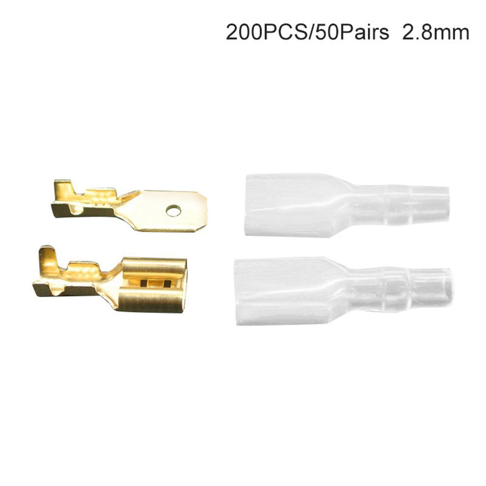 25 Set 6.3mm Crimp Terminal Female Male Spade Connector blade Contact Gold Color 