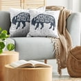 thumbnail image 5 of Ambesonne Adventure Throw Pillow Cover 2 Pack, Tribal Words Trees, 16", Petrol Blue White, 5 of 5
