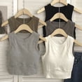 thumbnail image 2 of New Women Sexy Sleeveless U Neck Camisole Tops Vest Bra Solid Color Top Female Summer with Chest Pad Slim Bottoming Tops, 2 of 5