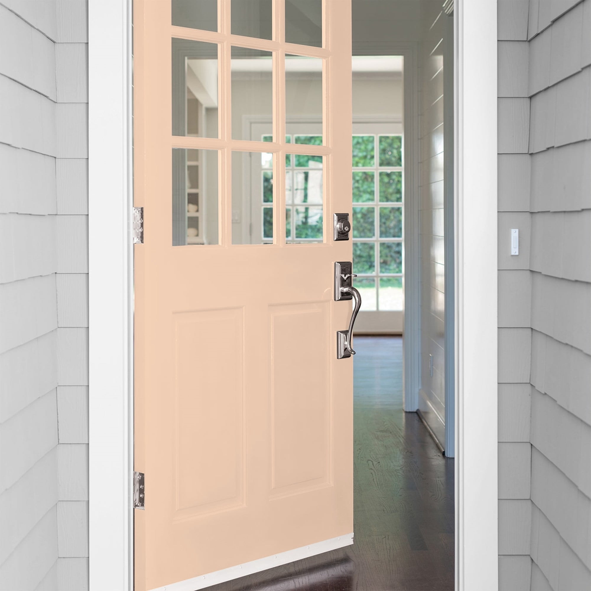 Glidden One Coat Peach Darling / Orange Satin Exterior Paint with Primer, 1 Gallon