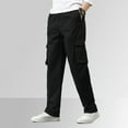 thumbnail image 2 of WEAIXIMIUNG Insulated Work Pants Men Mens Fashion Solid Loose Plus Size Pocket Lace Up Pants Overall, 2 of 7