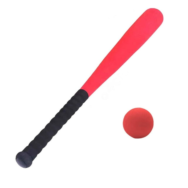 pitrice Ensemble de Battes de Baseball en Mousse pour Enfants, Batte de Softball pour Séances d'Entraînement Extérieures et Intérieures, Jeu, Débutants, Cadeau de Baseball Rouge 54 cm