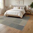 thumbnail image 3 of ODIKA 6'x9' Washable Area Rug Striped Colorblock With Layered Color Grids And Boho Modern Accents Abstract for Dining Room, Under Table, Office Décor, Non-Slip Chair-Friendly, 3 of 7
