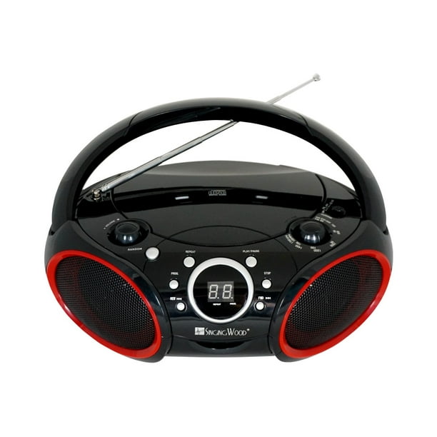 SINGING WOOD Portable CD Player AM FM Radio with Aux in, Headphone Jack