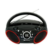 SINGING WOOD Portable CD Player AM FM Radio with Aux in, Headphone Jack, Foldable Carrying Handle (RED)