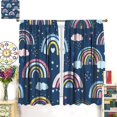 thumbnail image 3 of Rainbow Decorative Curtains, Hand-Painted with Lovely Rainbows and Clouds, Suitable for Children Girls Bedroom Living Room Nursery, 2 Panel Set,42X54 Inch, 3 of 6