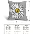 thumbnail image 5 of Yellow White Daisy Pillow Covers 20x20 Set of 2 Spring Summer Gray Grey Colored Decorative Throw Pillows Outdoor Modern Art Flower Pillowcase Square Linen Cushion Case for Home Sofa Couch Bed, 5 of 6