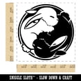 thumbnail image 2 of Yin Yang Sleeping Bunny Rabbits Self-Inking Rubber Stamp Ink Stamper - Black Ink - Large 1-1/2 Inch, 2 of 7