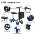 thumbnail image 3 of Balichun All Terrain Foldable Knee Scooter Walker Crutch Alternative, Steerable Knee Walker Deluxe Medical Scooter for Adults for Foot Injuries, 8" Solid Wheel, Blue, 3 of 14