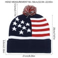 thumbnail image 3 of SYMOID Womens American Flag Beanie, Multicolor Patriotic Warm Knit Hat with Pom Pom, 100% Polyester Cuffed Winter Beanie for Daily Wear & Outdoor,Size Free Size, 3 of 3