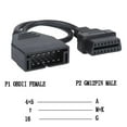 thumbnail image 2 of GM 12 Pin to OBD2 16 Pin Diagnostic Cable Adapter, Universal US Compatible Interface Connector for Older GM Vehicles, 2 of 8