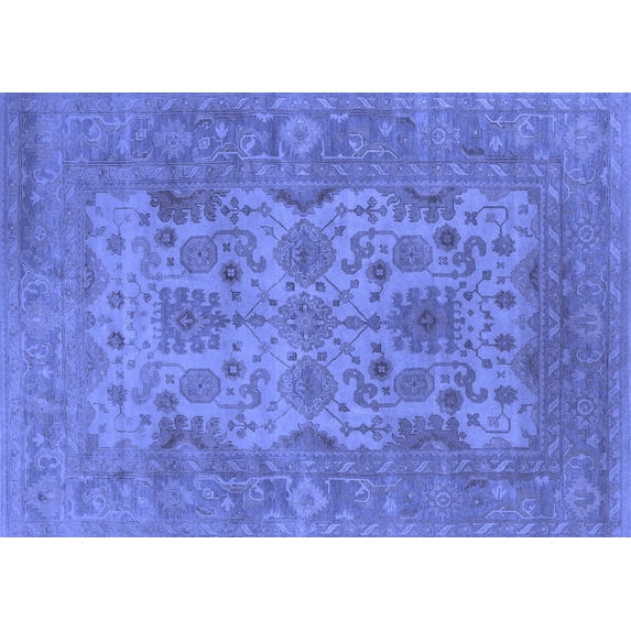 Ahgly Company Indoor Rectangle Oriental Blue Industrial Area Rugs, 2' x 4'