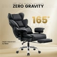 thumbnail image 5 of COOLHUT Large Executive PU Leather Office Chair with Adjustable Armrests and Footrest, High Back and Lumbar Support, Ideal for Big and Tall Users, Perfect for Home Office or Computer Desk Use, Black, 5 of 9
