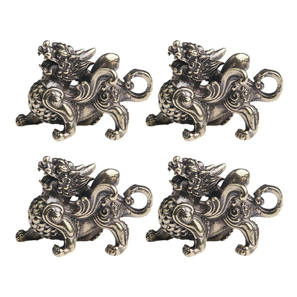 4pcs colgante de llave única decoración del hogar Mini llavero retro colgante de coche