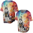 thumbnail image 3 of Hello 2025 Siberian Husky Celebrates Happy New Year Firework Balloon All Over Print 3D Baseball Shirt Husky Dog Lover Gifts Softball Sport - 02024, 3 of 6