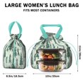 thumbnail image 5 of Light Green Christmas Tree Pattern Drawstring Lunch Bag Women - Drawstring Lunch Bag Insulated for Work Office - Stain-Resistant Large Lunchbags for Women with Multi-Pockets, 5 of 6